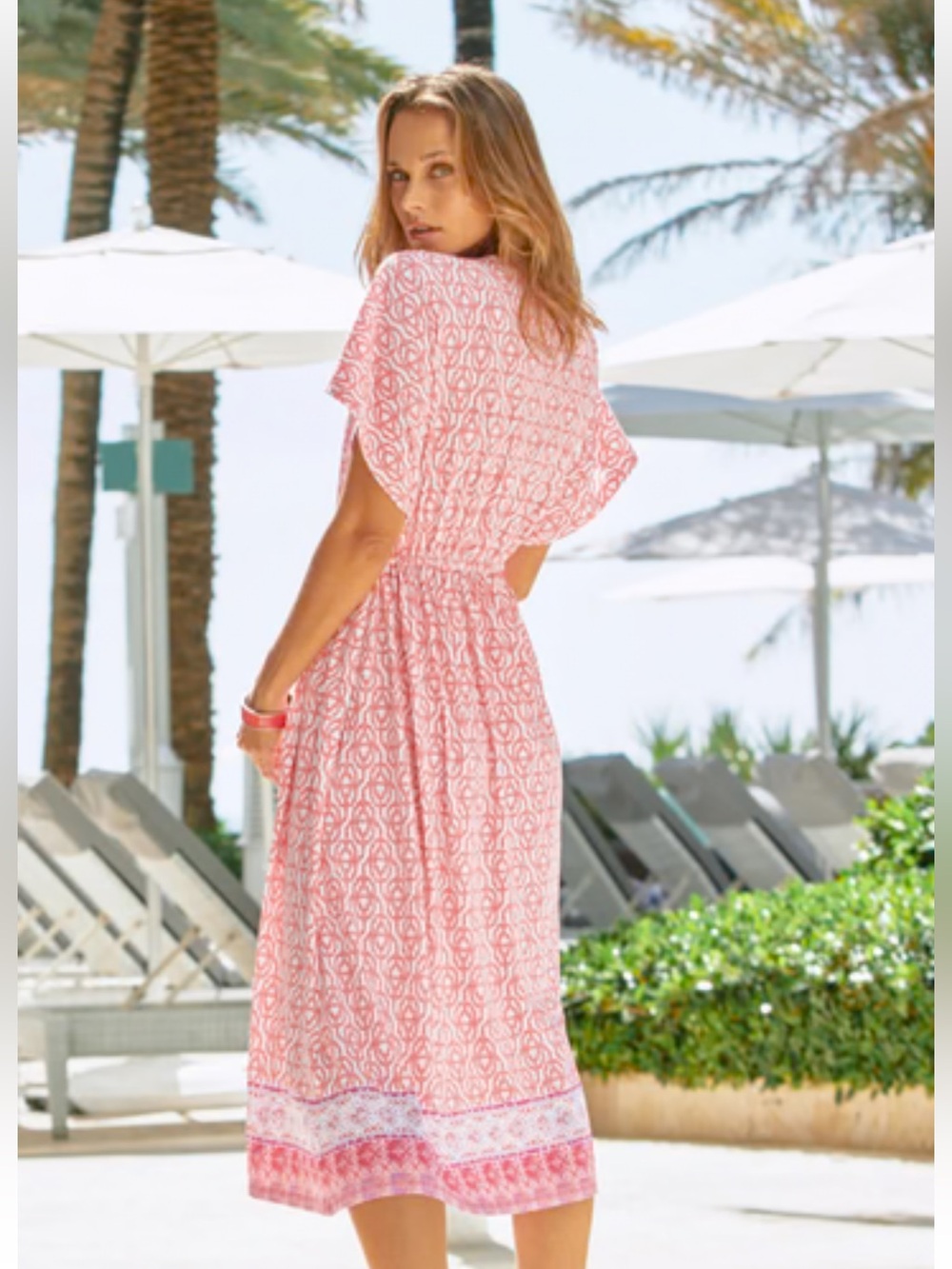 Cabana Life Dress Summer Napa Tie Waist Midi Dress NWT size Small Medium - Picture 2 of 15